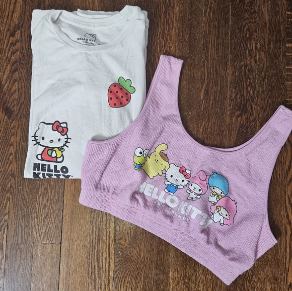Hello Kitty | Tops | Hello Kitty Friends Bralettetshirt Bundle Xl ...